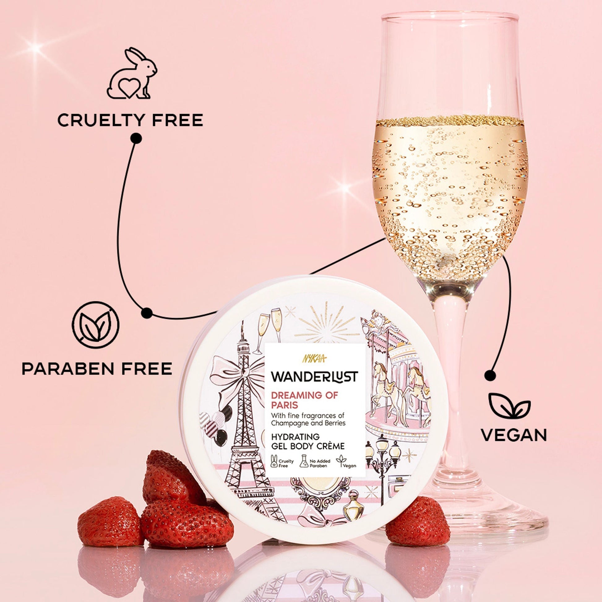 Wanderlust Dreaming Of Paris Hydrating Gel Body Creme With Champagne And Strawberry  Grab2Buy Wanderlust Grab2Buy