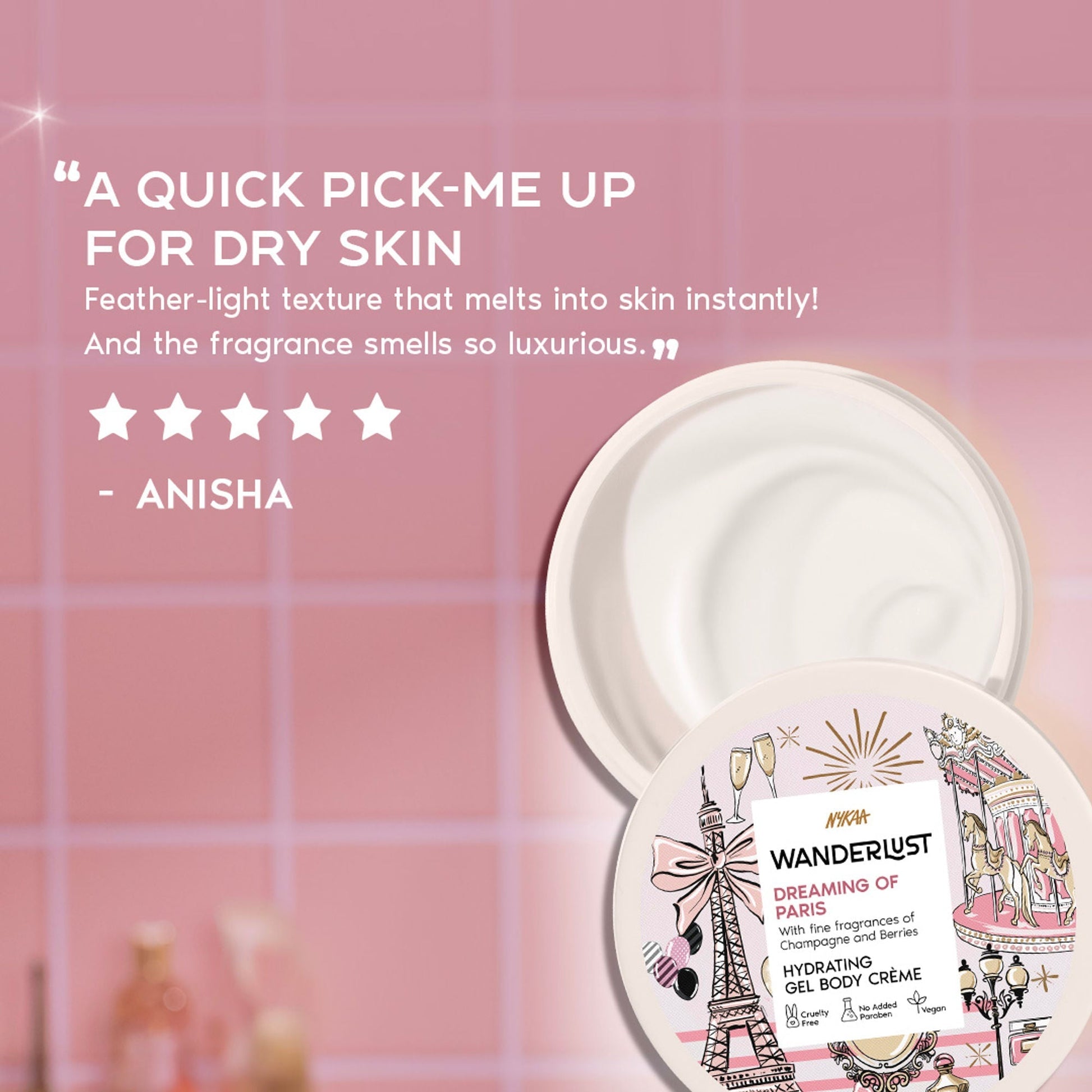 Wanderlust Dreaming Of Paris Hydrating Gel Body Creme With Champagne And Strawberry  Grab2Buy Wanderlust Grab2Buy