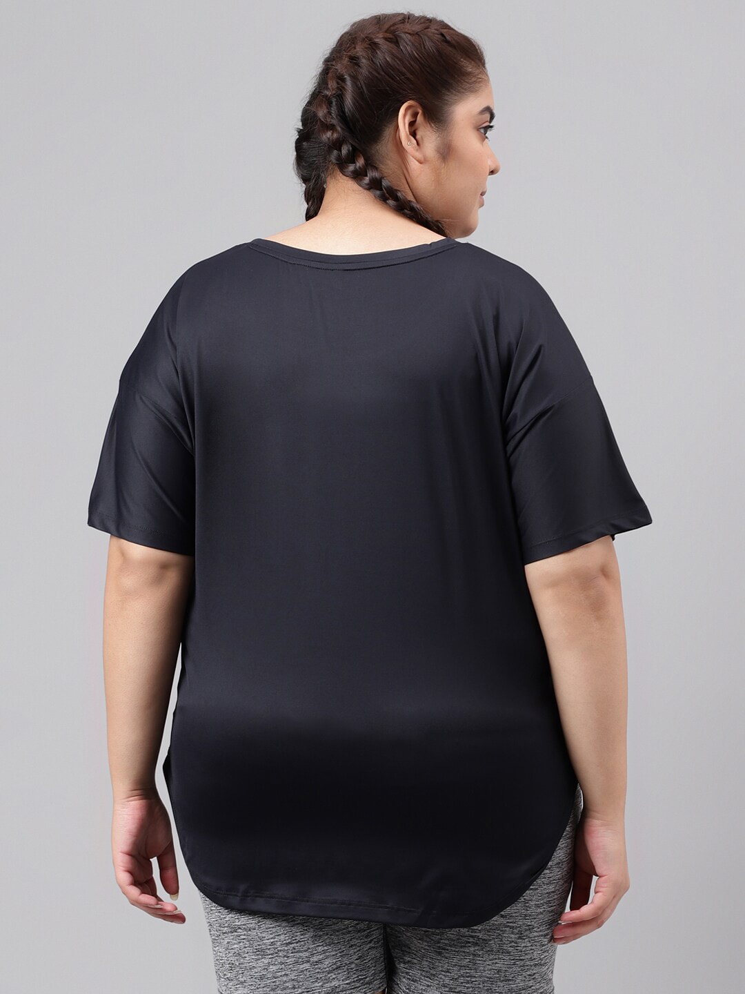 MKH Plus Size Drop Shoulder Sleeves Relaxed Fit Dri-FIT Sports T-shirt 
