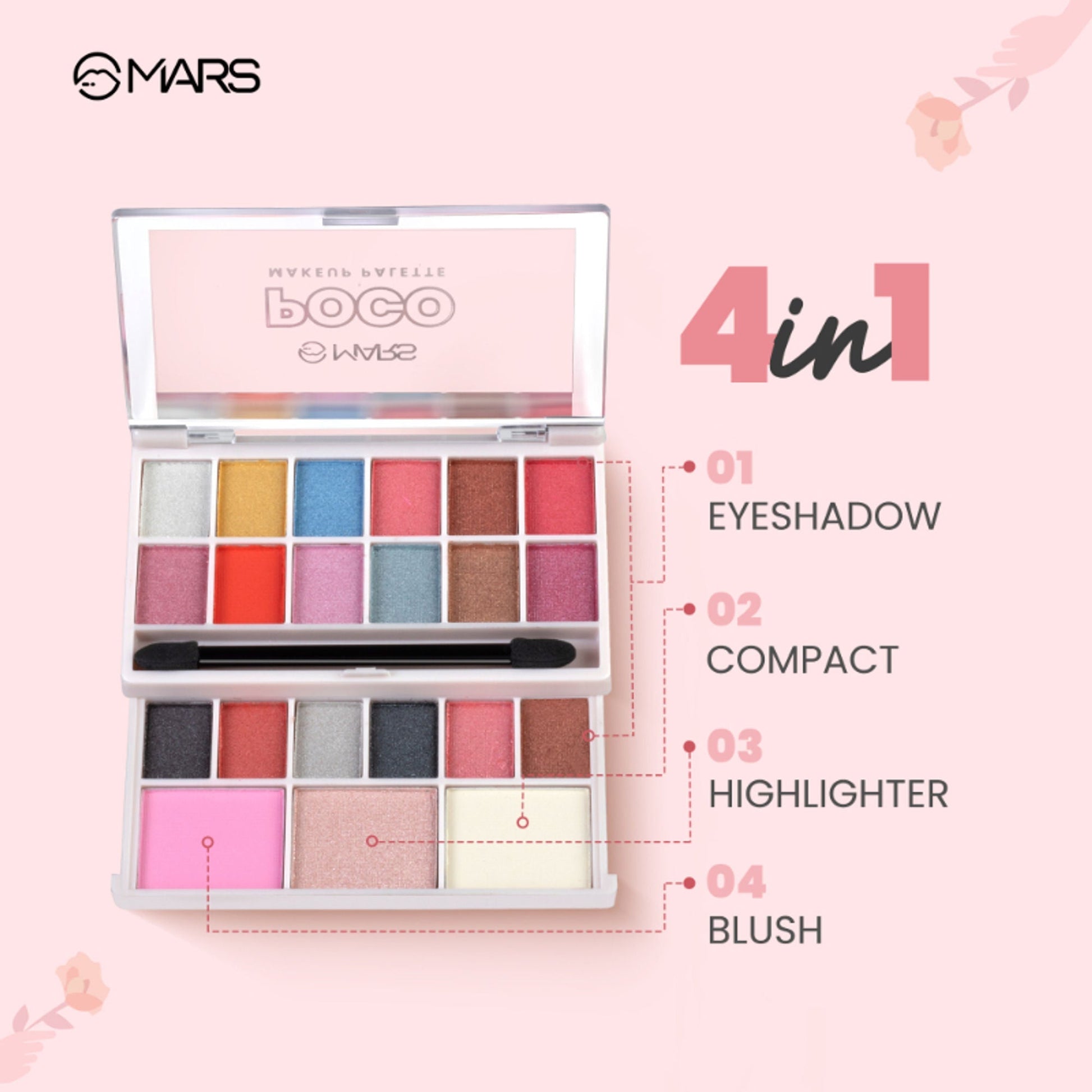 MARS Cosmetics Poco Face Makeup And Eyeshadow Palette - 03 