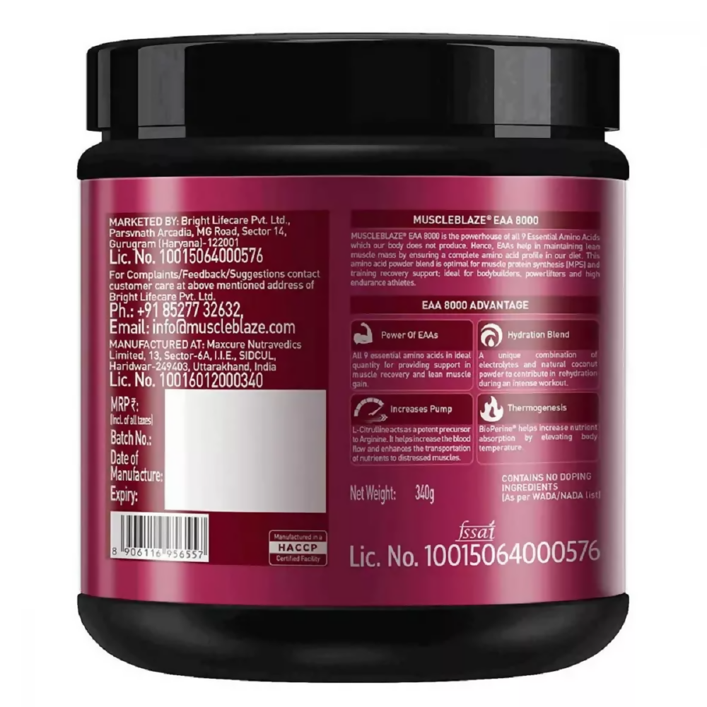 MuscleBlaze EAA 8000 Lemonade 