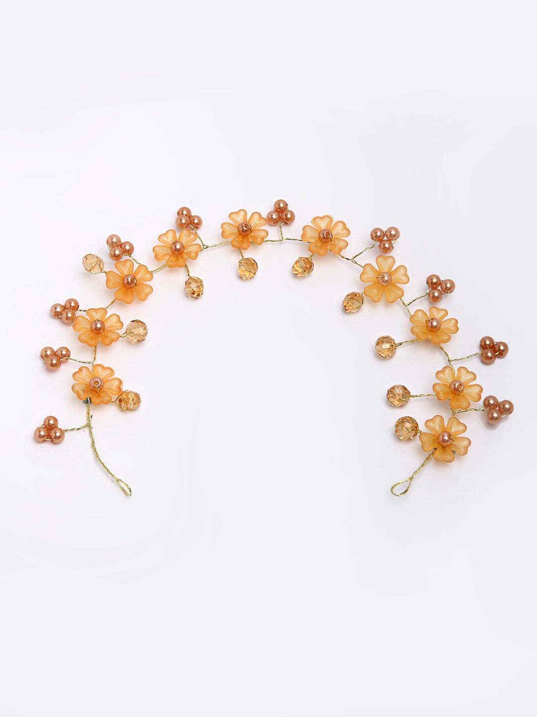 Panash Women Gold-Toned & Yellow Beaded Tiara - Grab2buy