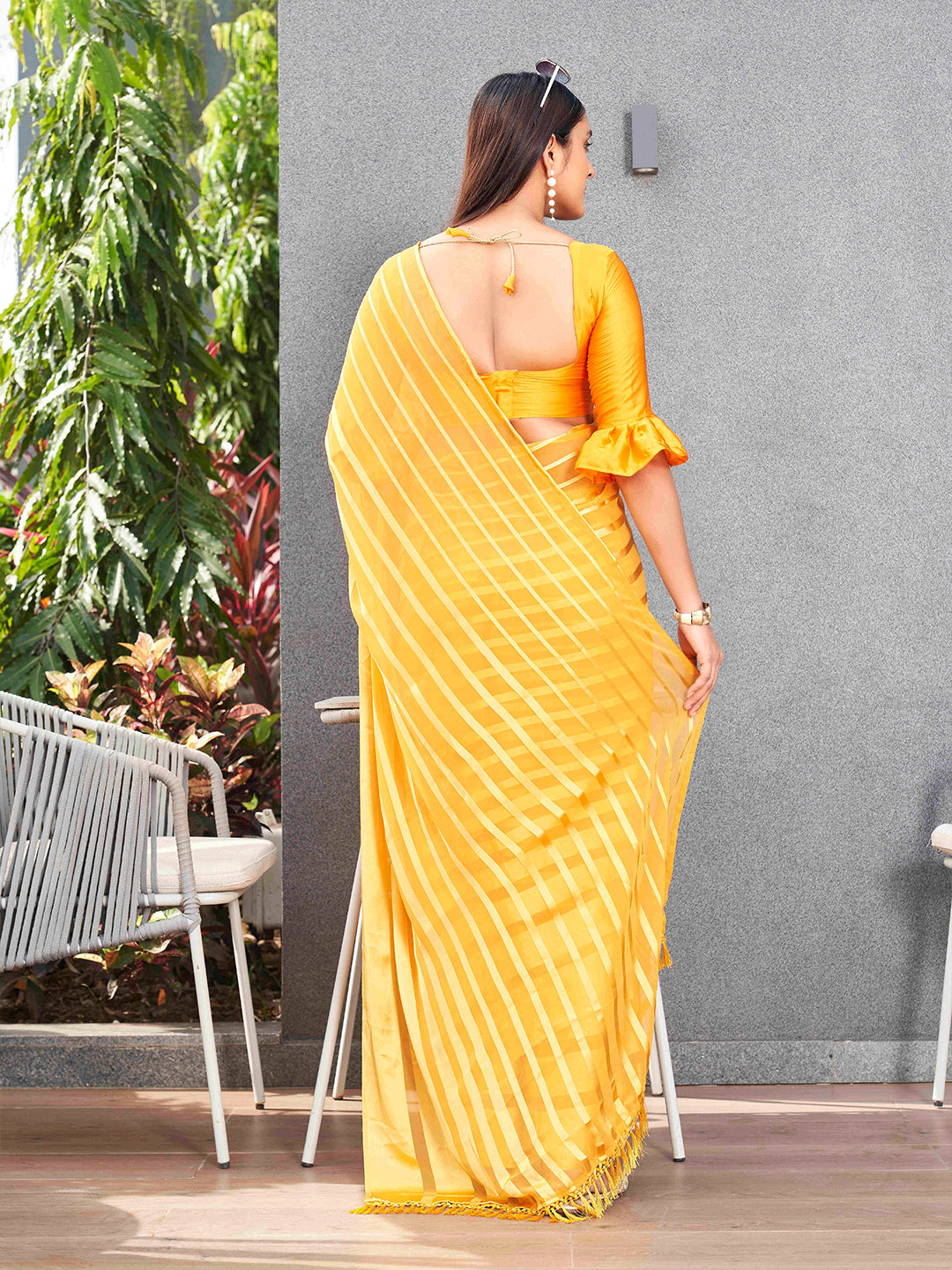 Tikhi Imli Striped Georgette Ready to Wear Grab2Buy 