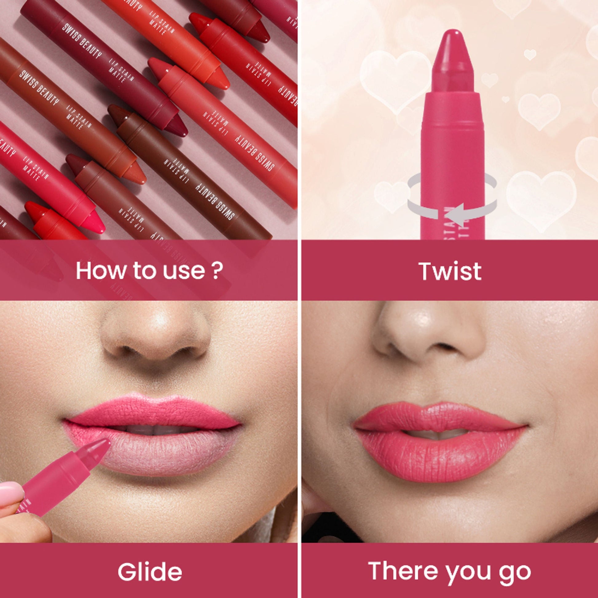 Swiss Beauty Lip Stain Matte Lipstick - 205 Lush Pink