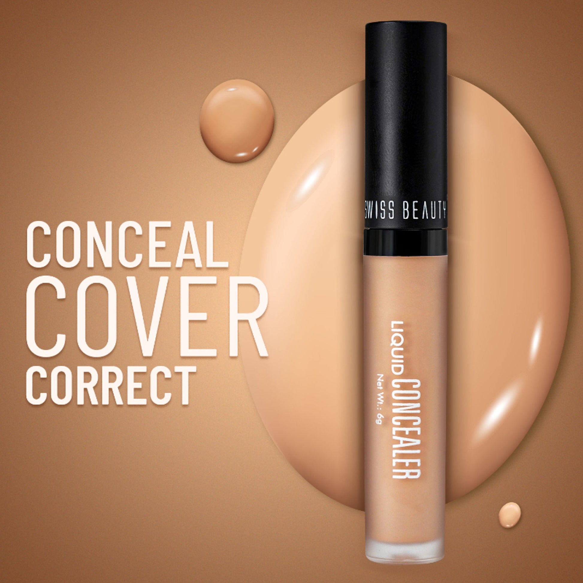 Swiss beauty Full Coverage Liquid Concealer With Jojoba Oil - 09 Orange