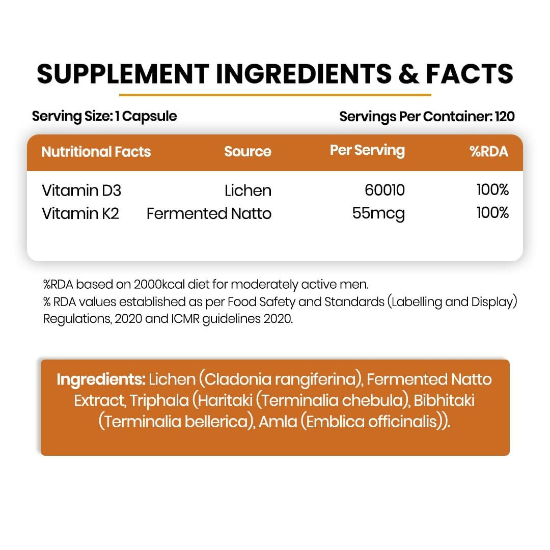 Himalayan Organics Vlado’s Plant Based 600iU Supplement Vitamin D3 + K2 