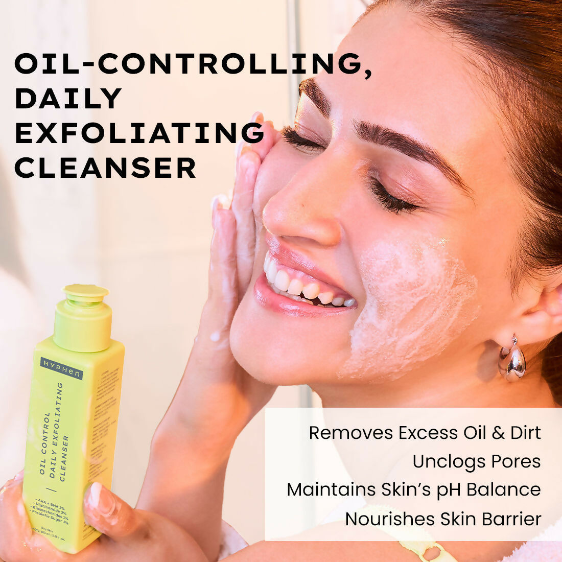Hyphen By Kriti Sanon CSMS (Cleanser, Serum, Moisturizer, Sunscreen) Combo Oil to Dry Skin 