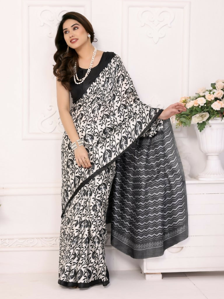 Designer Partywear White Khadi Fancy Saree - Kanak