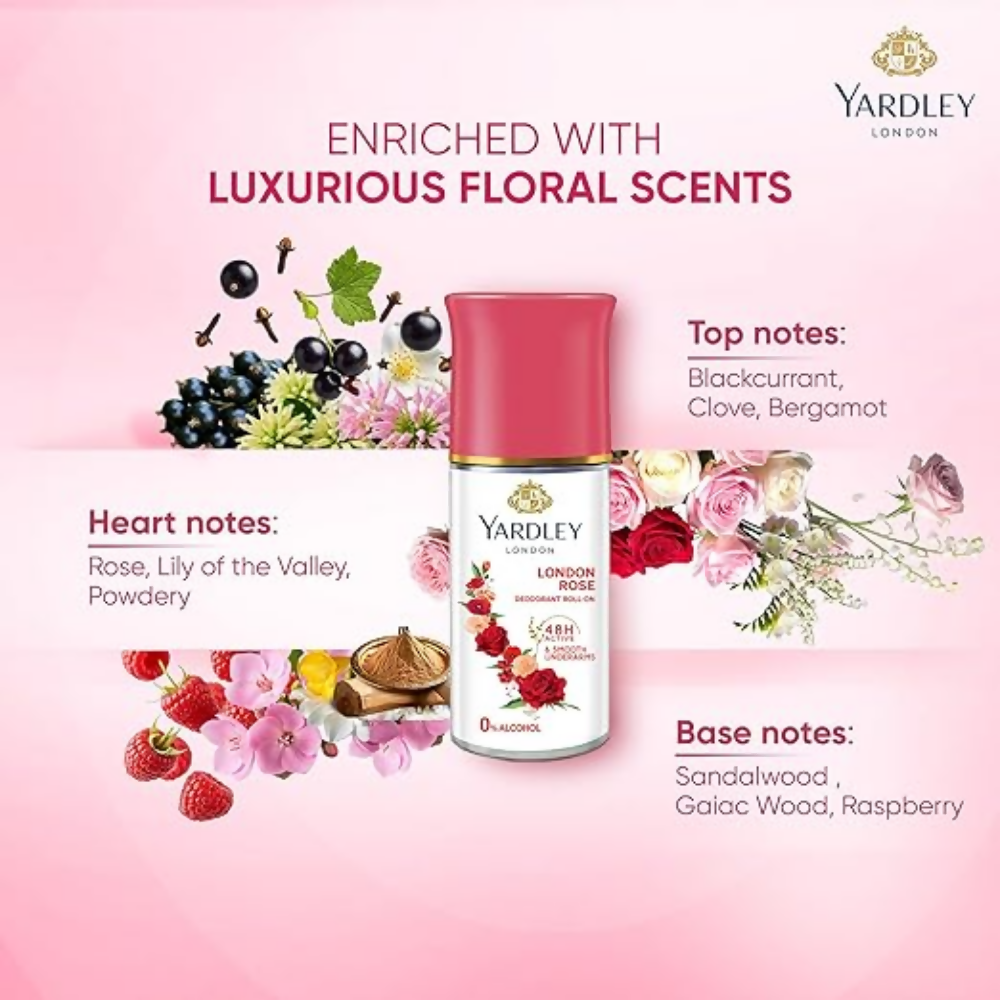 Yardley London Rose Underarm Deodorant Roll On  Grab2Buy Yardley Grab2Buy