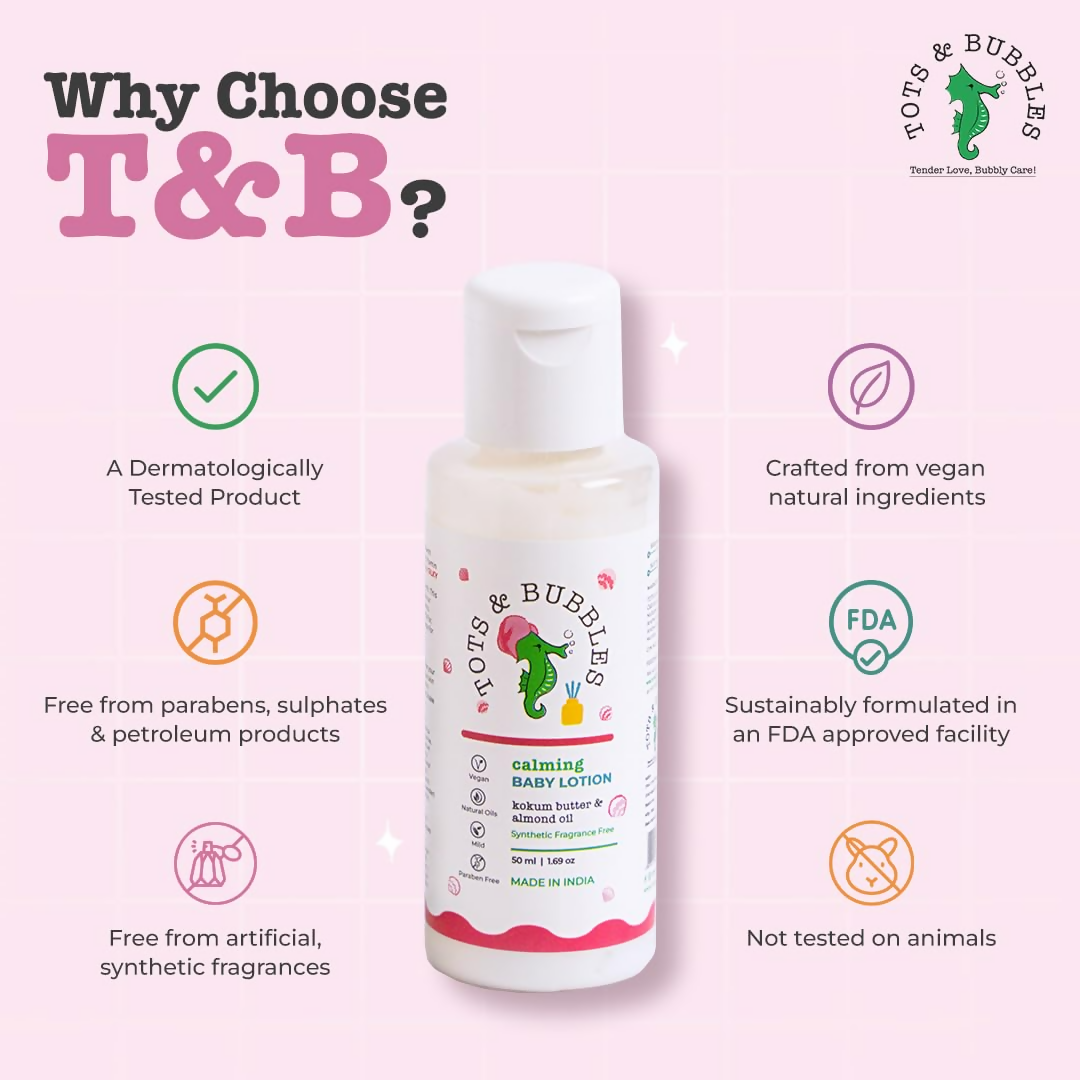 Tots & Bubbles Calming Baby Body Lotion with Kokum Butter & Sweet Almond Oil 