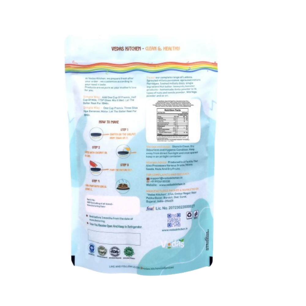 Vedas Kitchen Tri Dhan Waffle/Pancake Premix  Grab2Buy Vedas Kitchen Grab2Buy