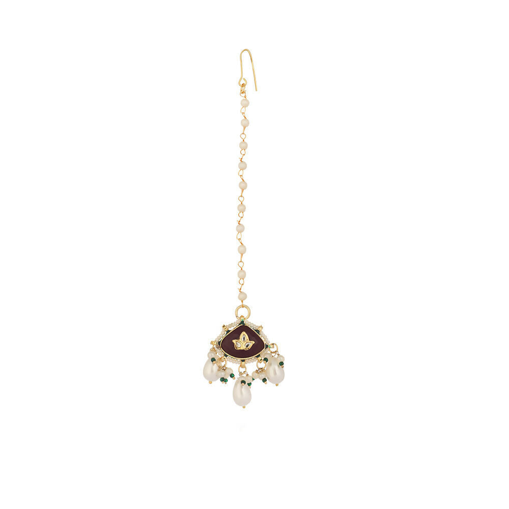Nuyug 22K Gold Plated Ruby Grace Earrings | Swadesiicart