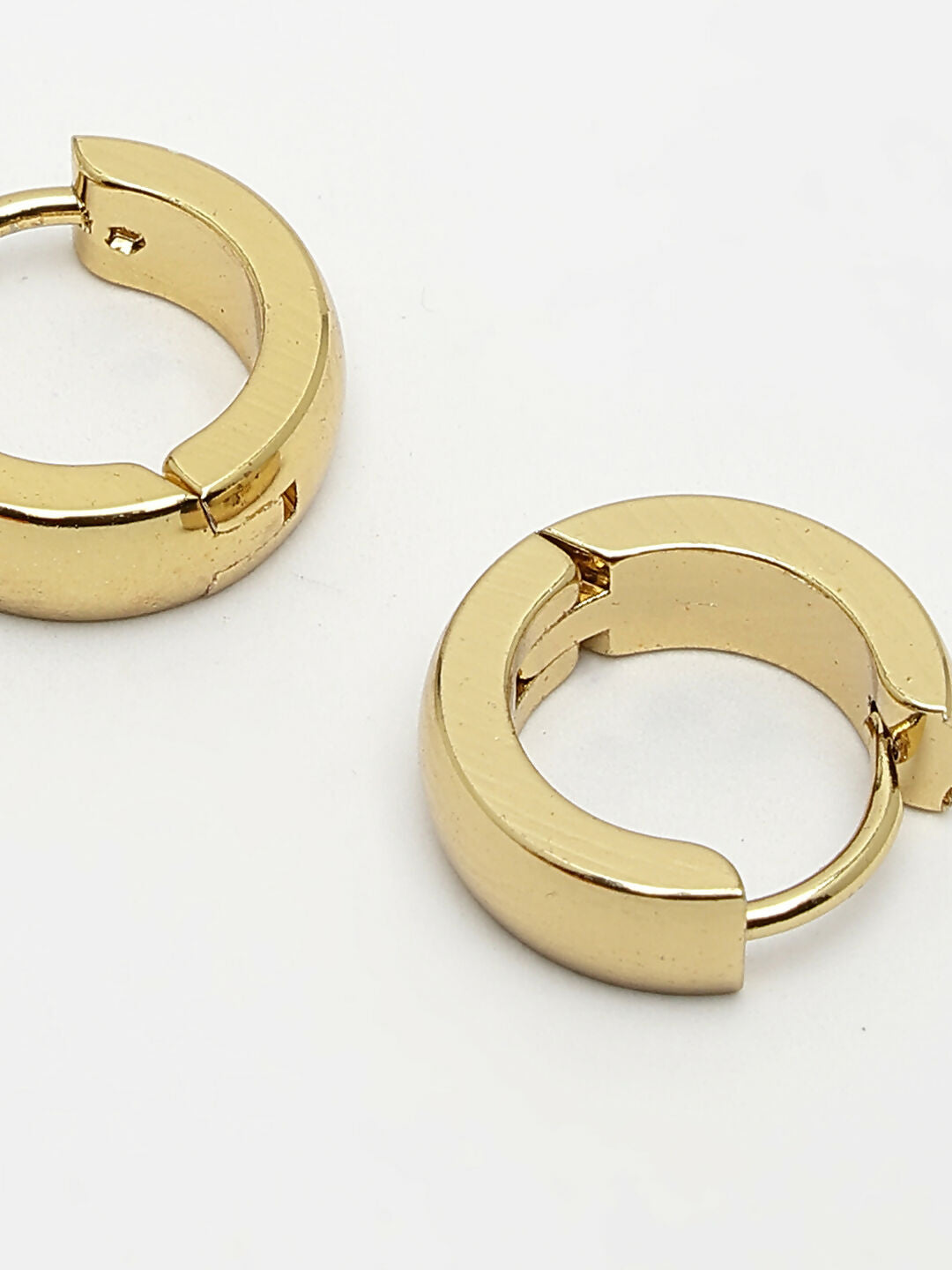 NVR Men's Gold-Plated Stainless Steel Hoop Earrings - Grab2buy