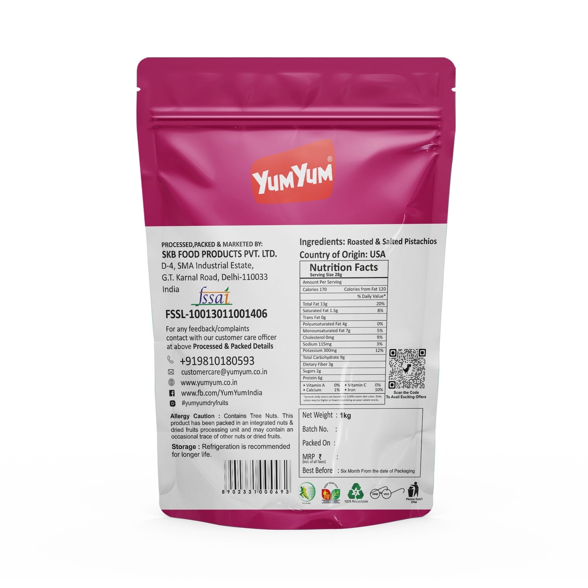 Yum Yum Roasted & Salted Pistachios Pouch  Grab2Buy Yum Yum Grab2Buy