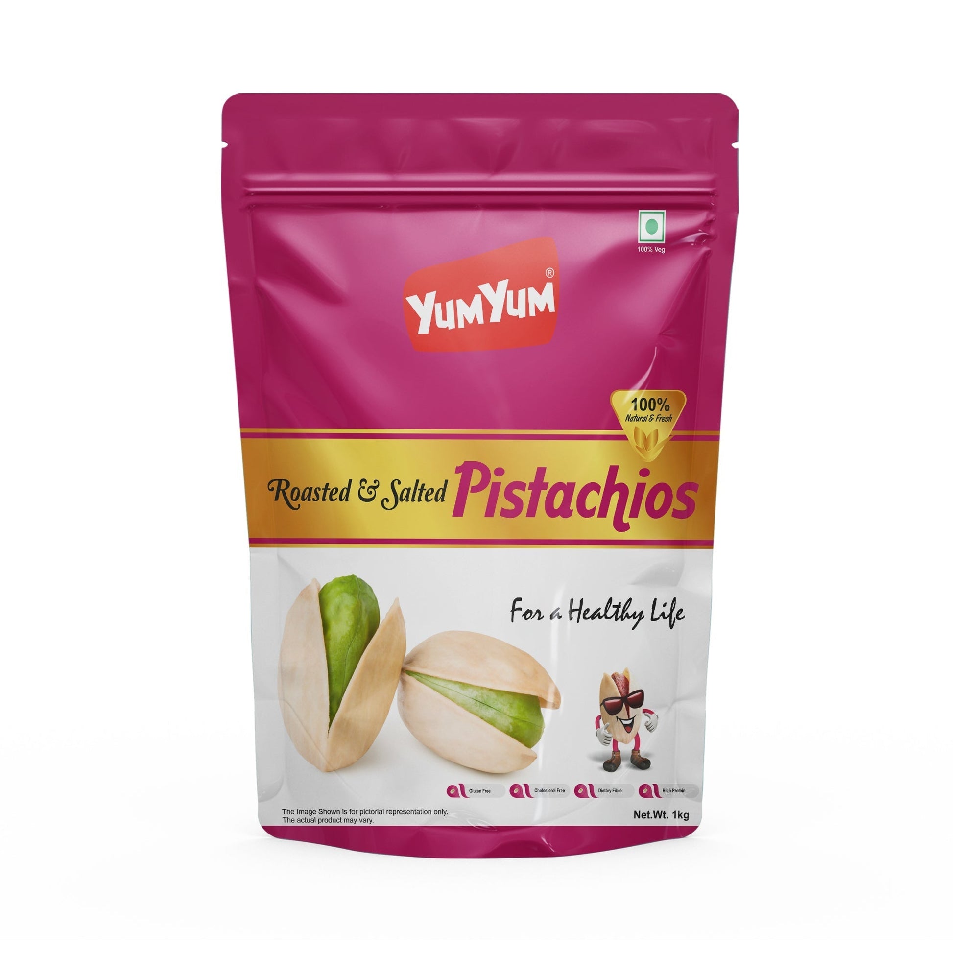 Yum Yum Roasted & Salted Pistachios Pouch  Grab2Buy Yum Yum Grab2Buy