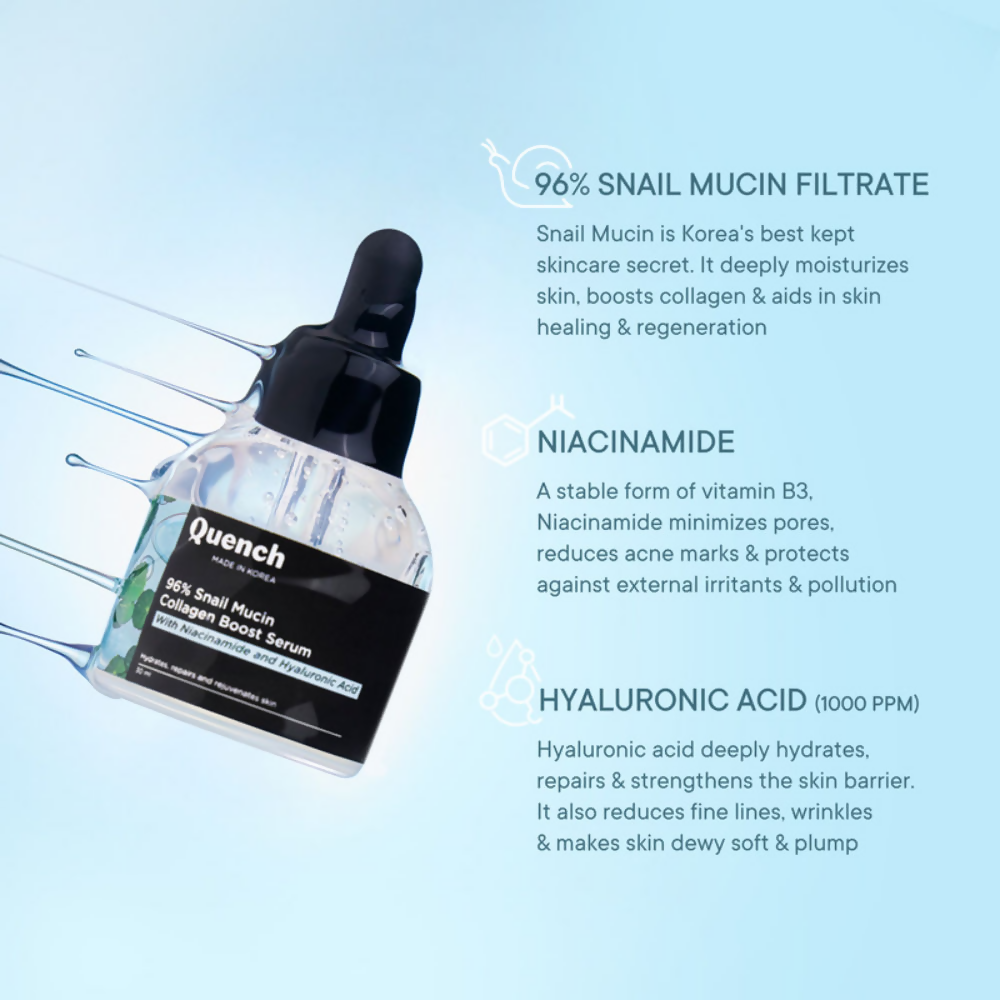 Quench 96% Snail Mucin Collagen Boost Serum 