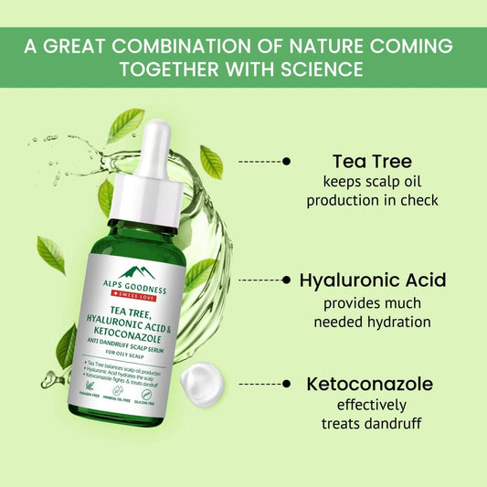 Alps Goodness Tea Tree, Hyaluronic Acid & Ketoconazole Anti Dandruff Scalp Serum - Grab2buy