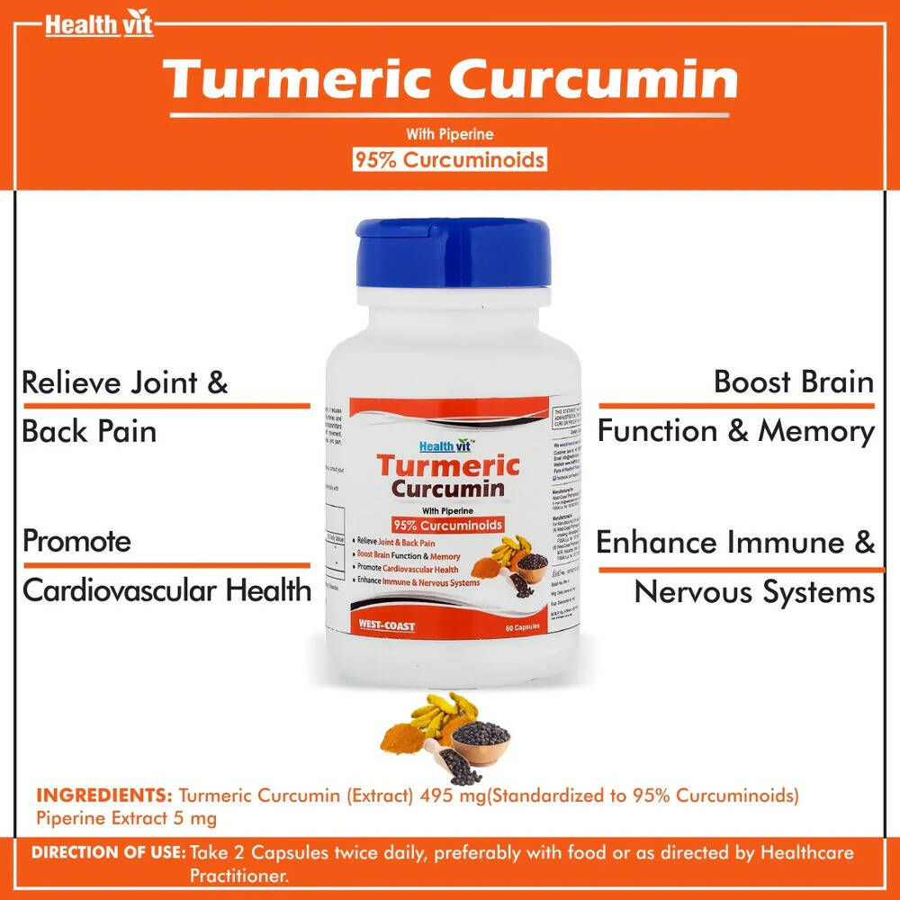 Healthvit Ultra-Pure Turmeric Curcumin Capsules - Grab2buy