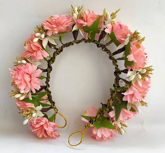 Peach Bridal Gajra Hair Accessories - Grab2buy