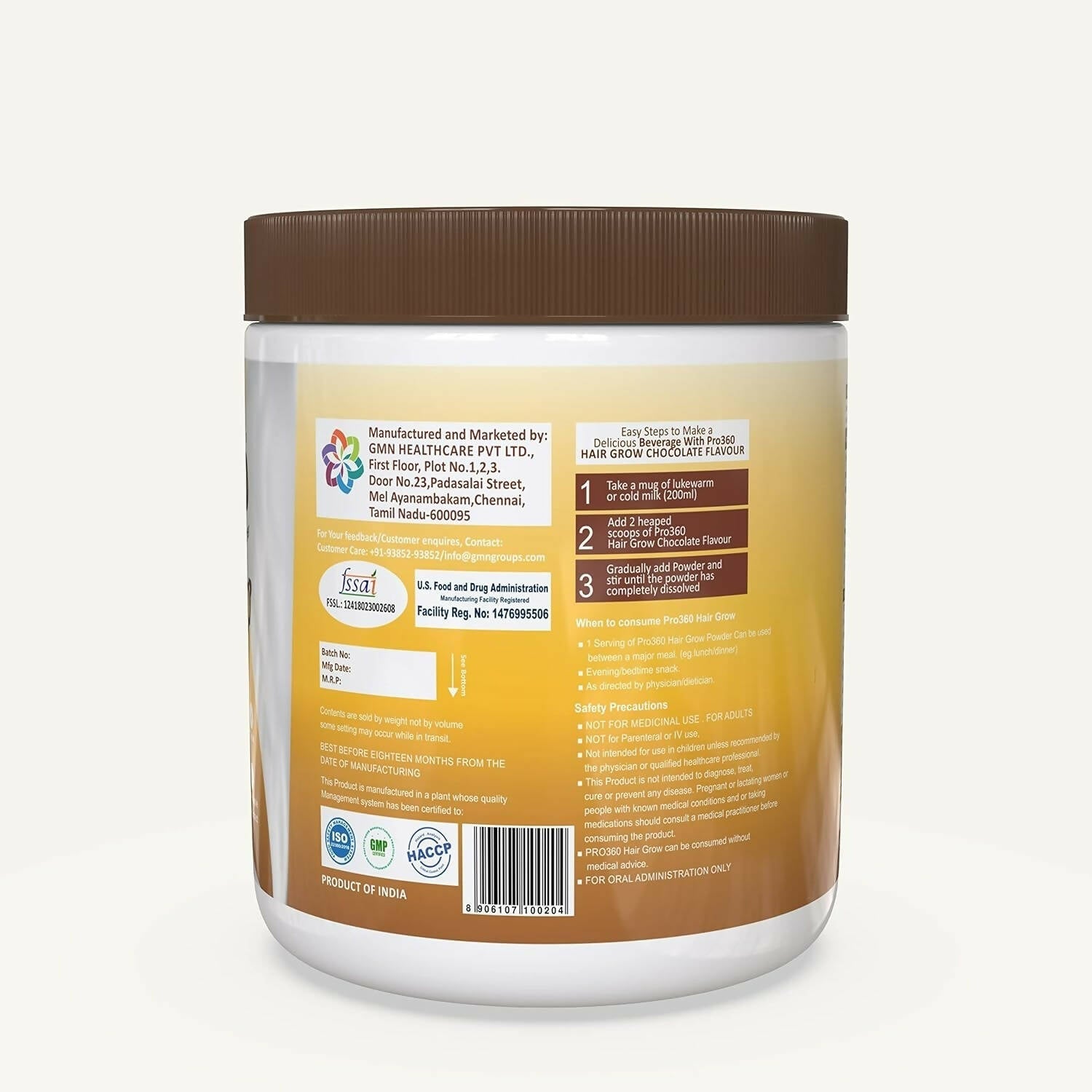 Pro360 Hair Grow Nutritional Protein Supplement Powder 