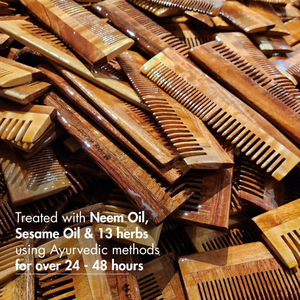Pink Woolf Neem Wooden Comb for Men