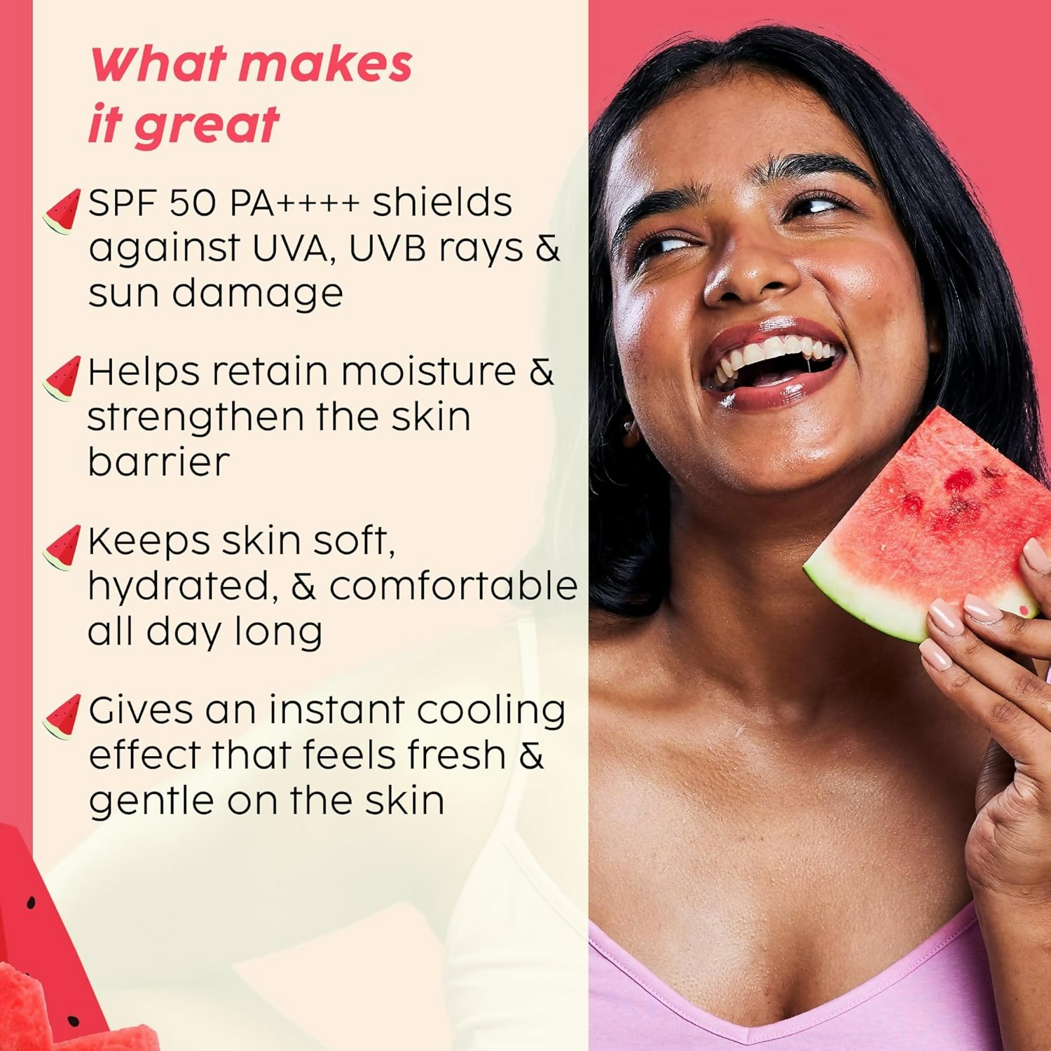 PLIX The Plant Fix Watermelon Hydra-Cool Sunscreen Body Lotion With Spf 50 Pa++++