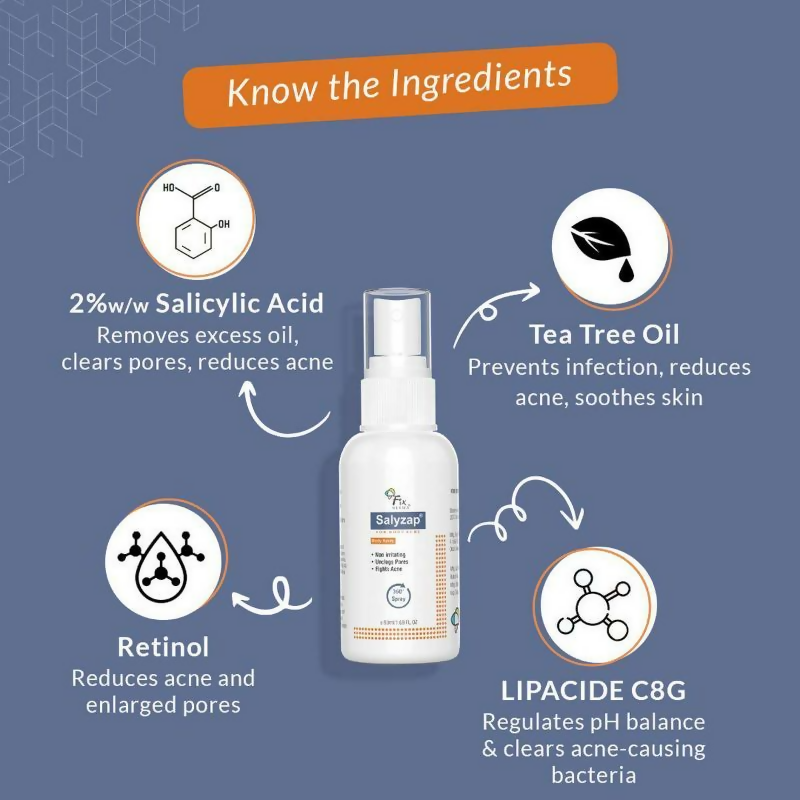 Fixderma 2% Salicylic Acid Salyzap Body Acne Spray 