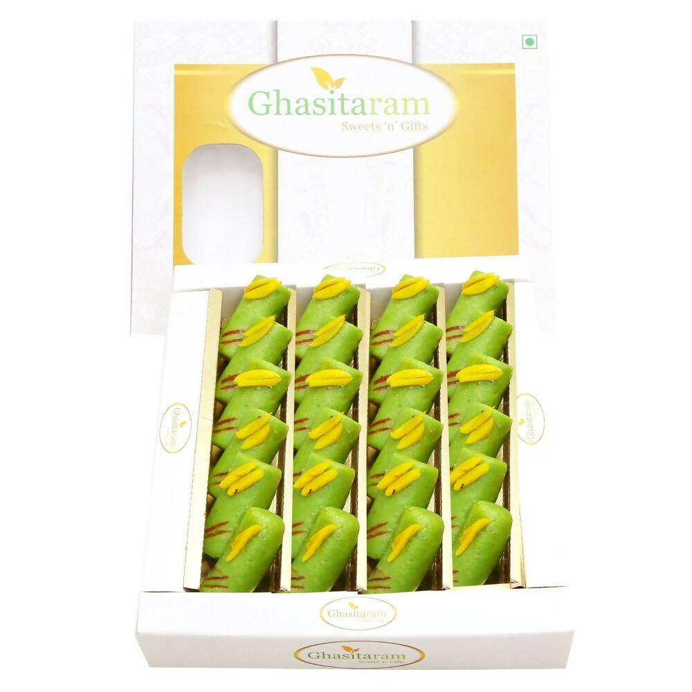 Ghasitaram Kaju Pista Roll Sweets 