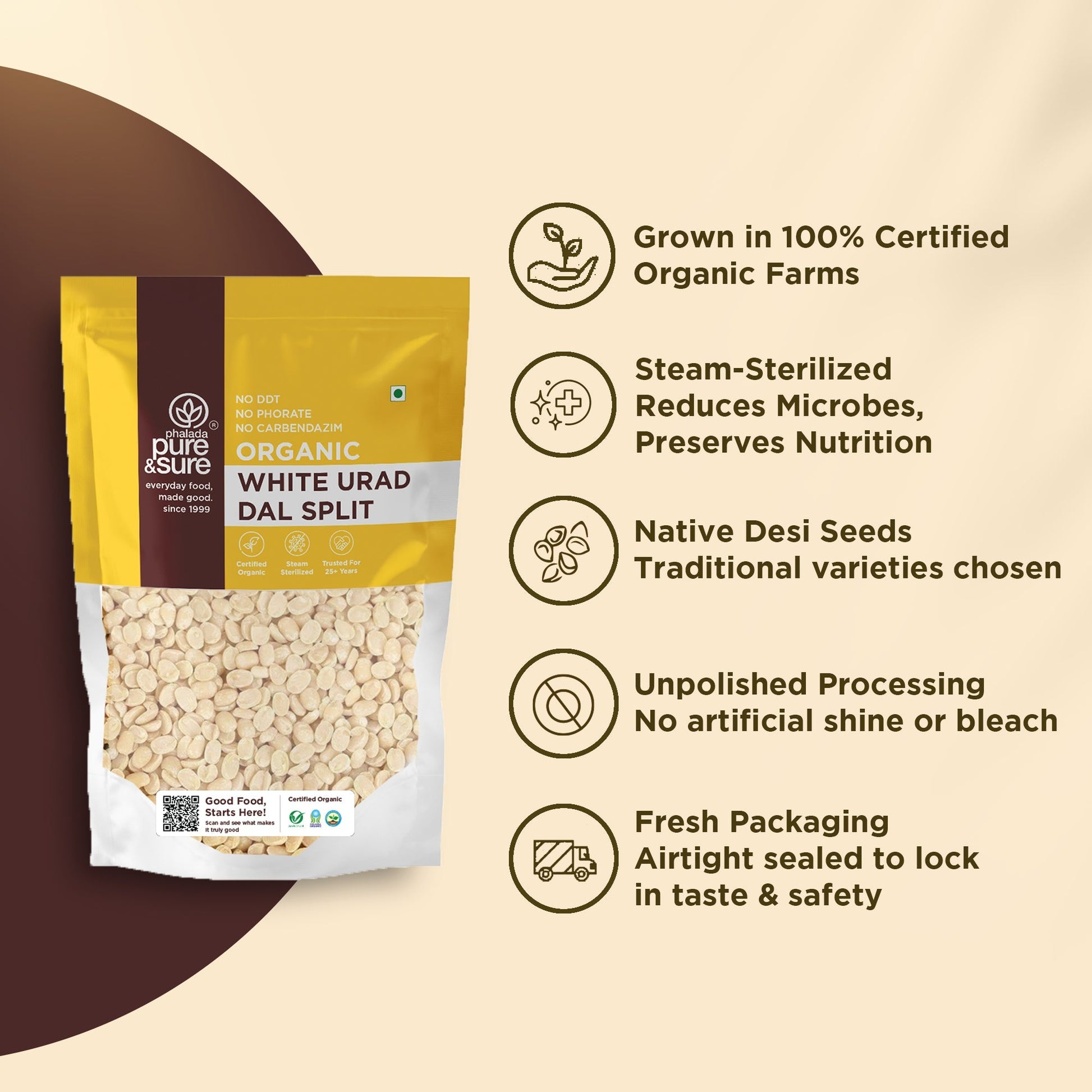 Pure & Sure Organic White Urad Dal Split