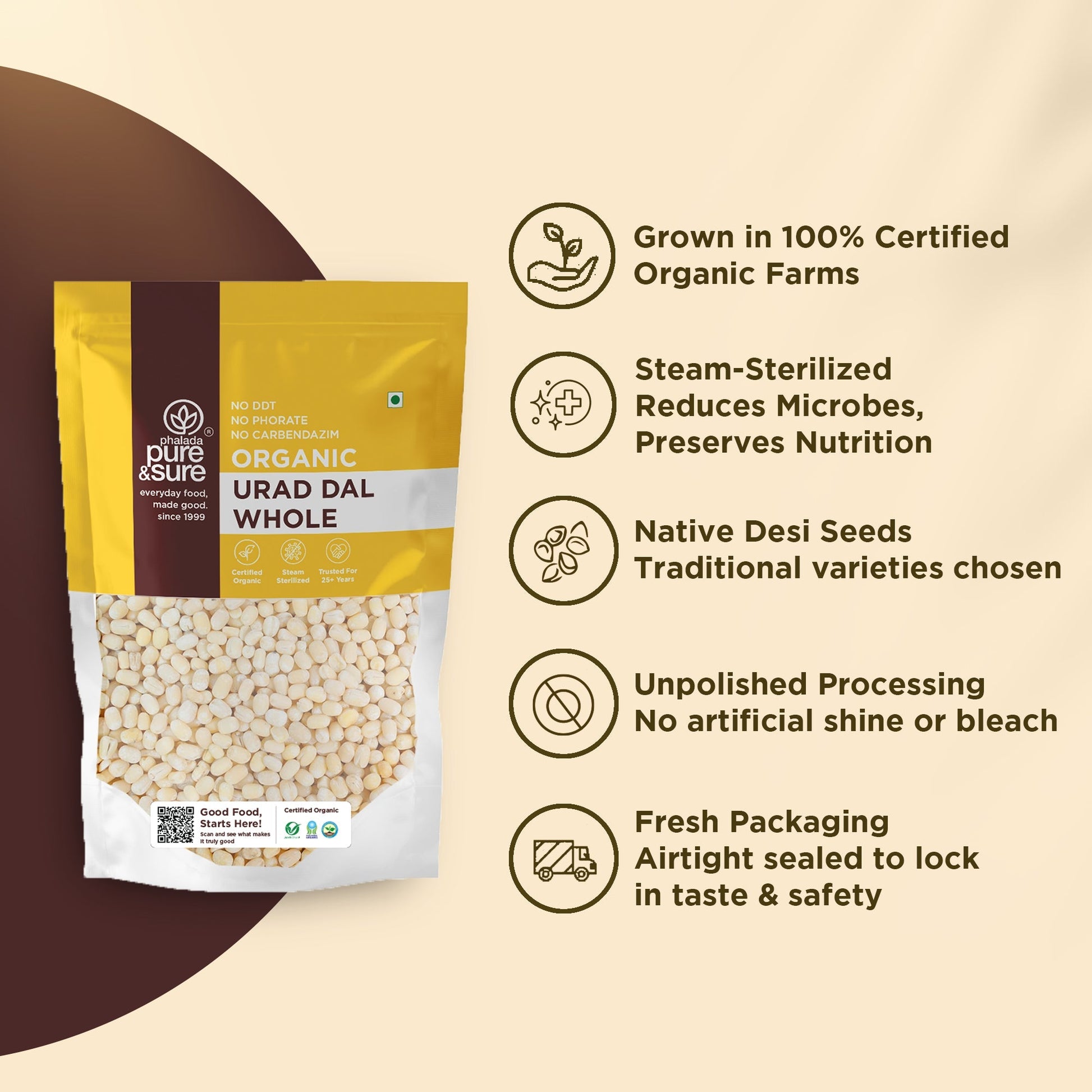 Pure & Sure Organic White Urad Dal Whole