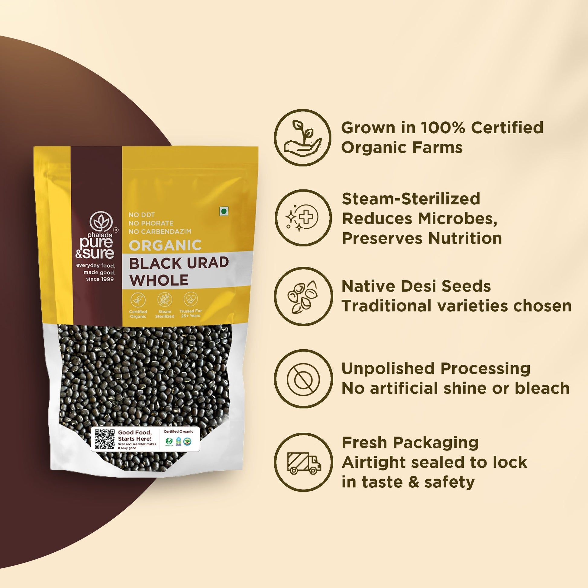 Pure & Sure Organic Black Urad Whole