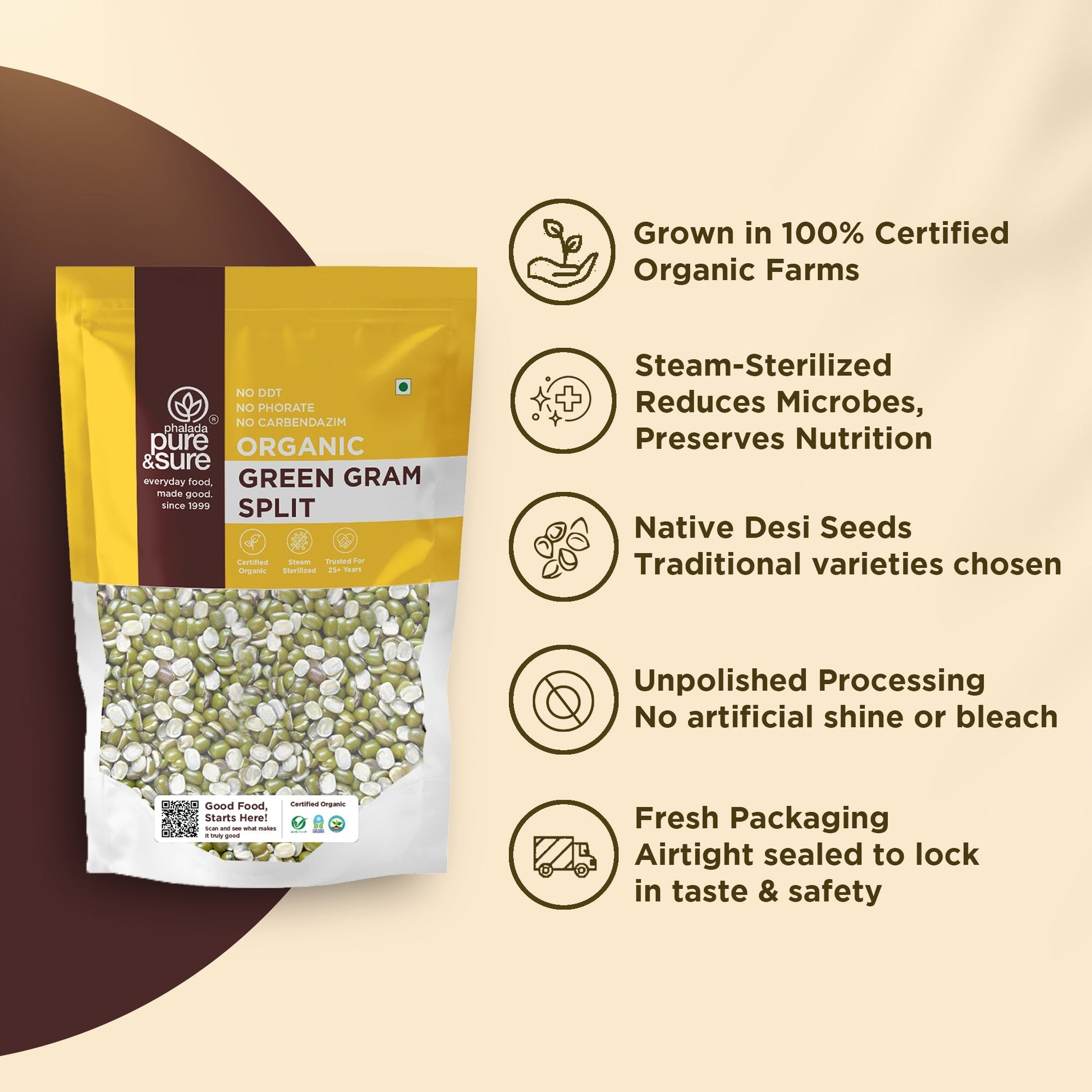 Pure & Sure Organic Green Gram Split