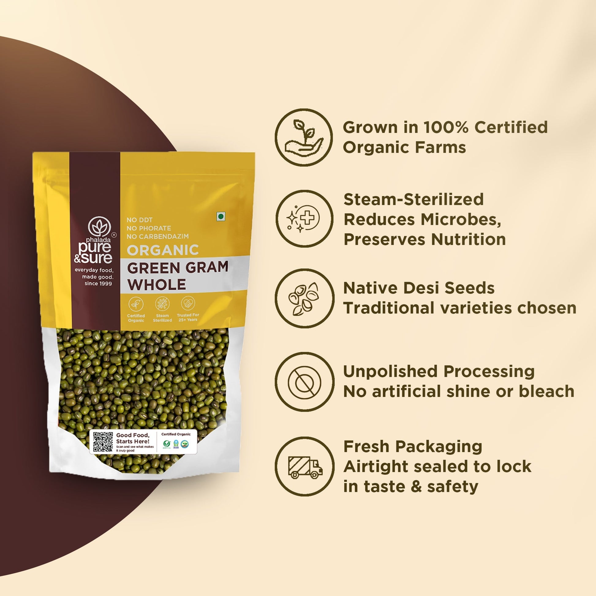 Pure & Sure Organic Green Gram Whole