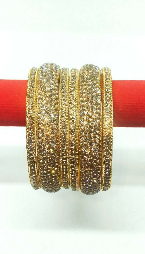 Joban Fashion Golden Crystal Diamond Bangles Set 