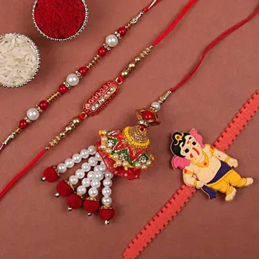Set Of 4 Rakhis & Dairy Milk