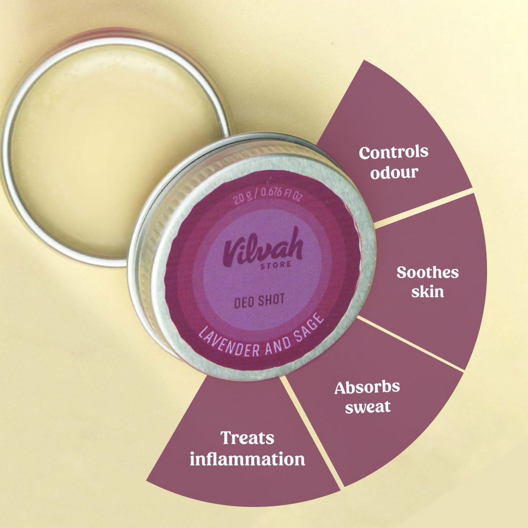 Vilvah Store Deo Shot Lavender And Sage For Men And Women 