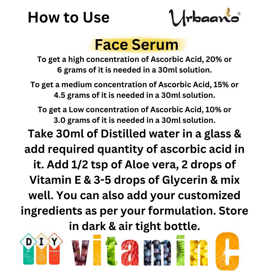 Urbaano Herbal L-Ascorbic Acid (Vitamin C Powder)  Grab2Buy Urbaano Herbal Grab2Buy