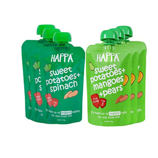 Happa Organic Veggies & Fruit Puree Combo - Grab2buy