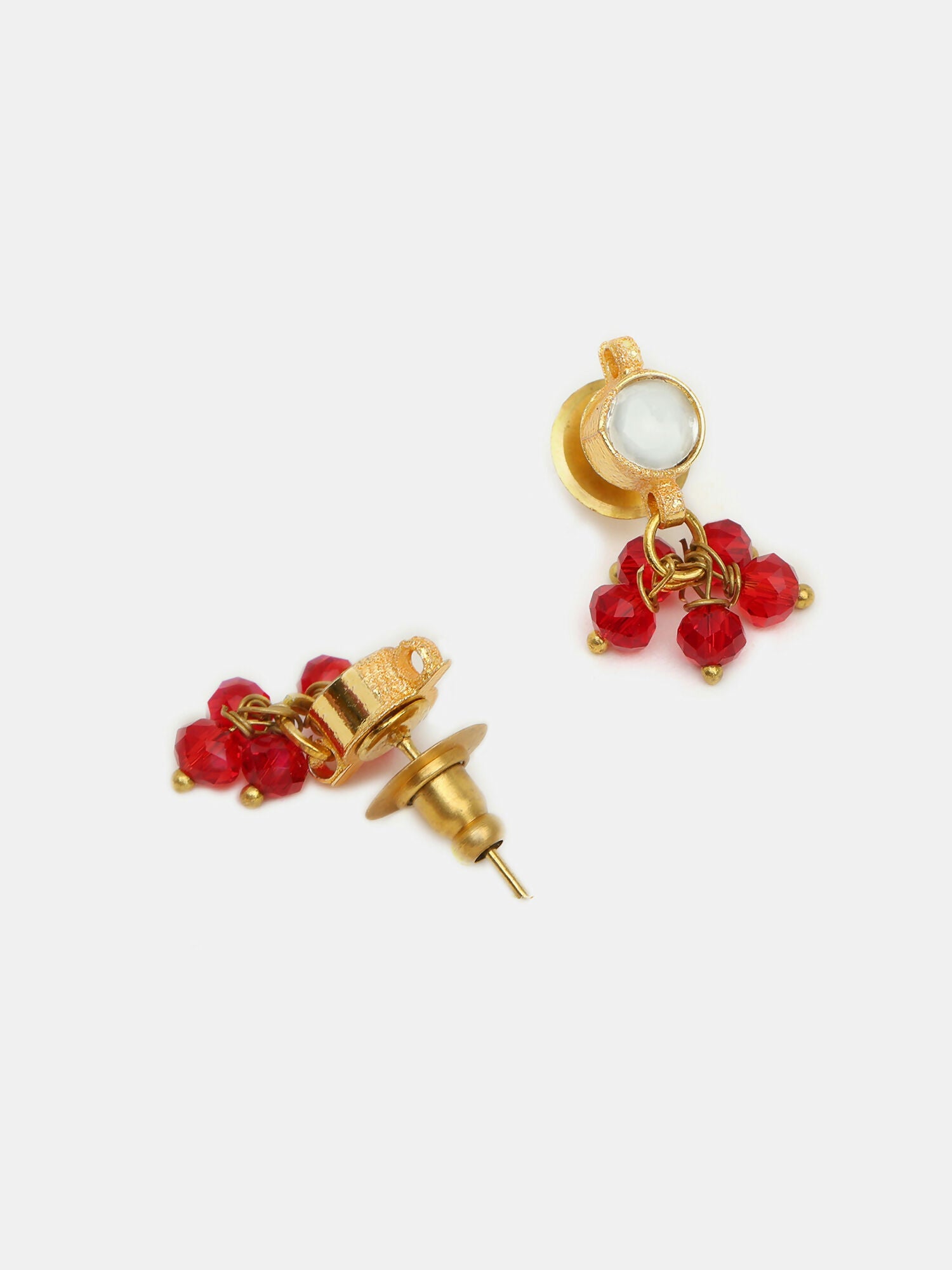 Ruby Raang Maang Tikka With Necklace And Earrings Set