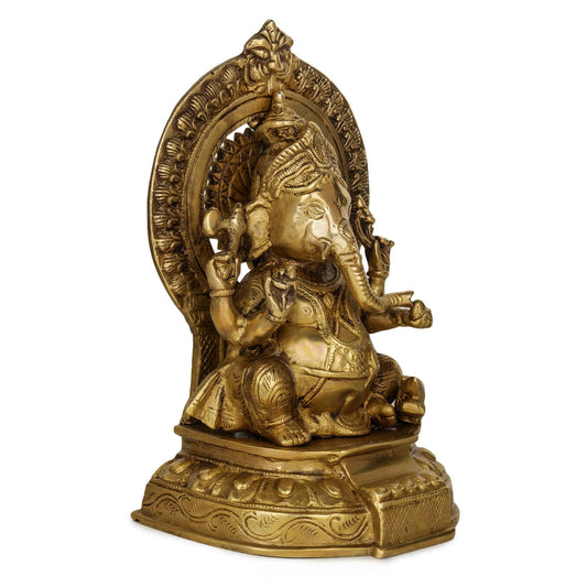 Devlok Maharaja Ganesha Pure Brass Idol - Grab2buy