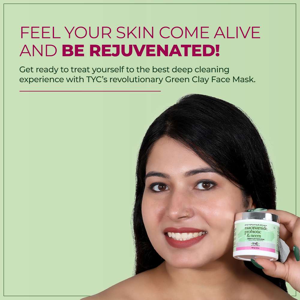 TYC Green Clay Face Mask For Men & Women  Grab2Buy TYC Grab2Buy