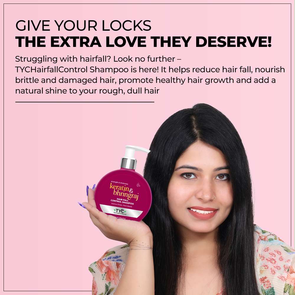 TYC Hair Fall Control Shampoo - Keratin + Bhringraj  Grab2Buy TYC Grab2Buy