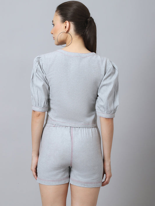 NOZ2TOZ Grey Coordination Set For Women - Grab2buy