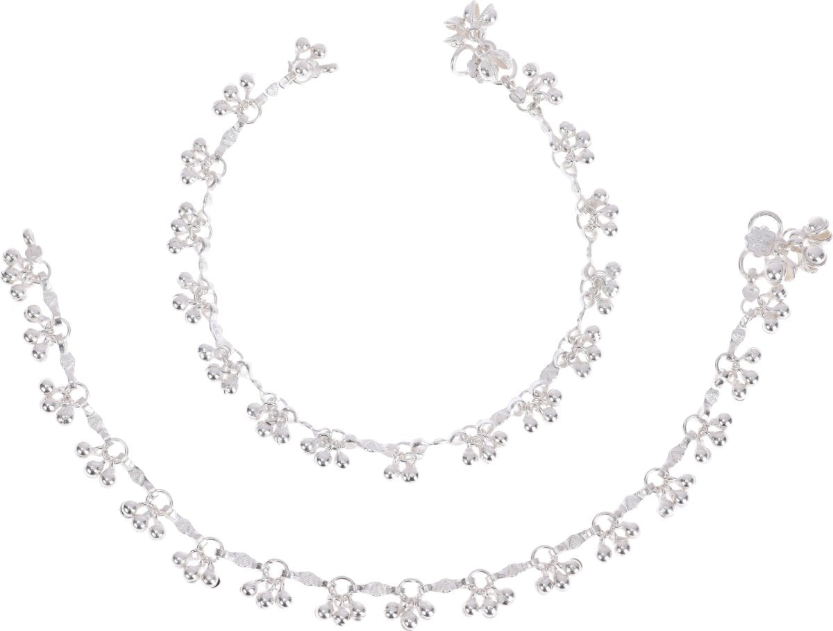 AanyaCentric Silver Plated Alloy Payal Indian Traditional Ethnic Fashion Imitation Jewellery Foot Chain  Grab2Buy AanyaCentric Grab2Buy