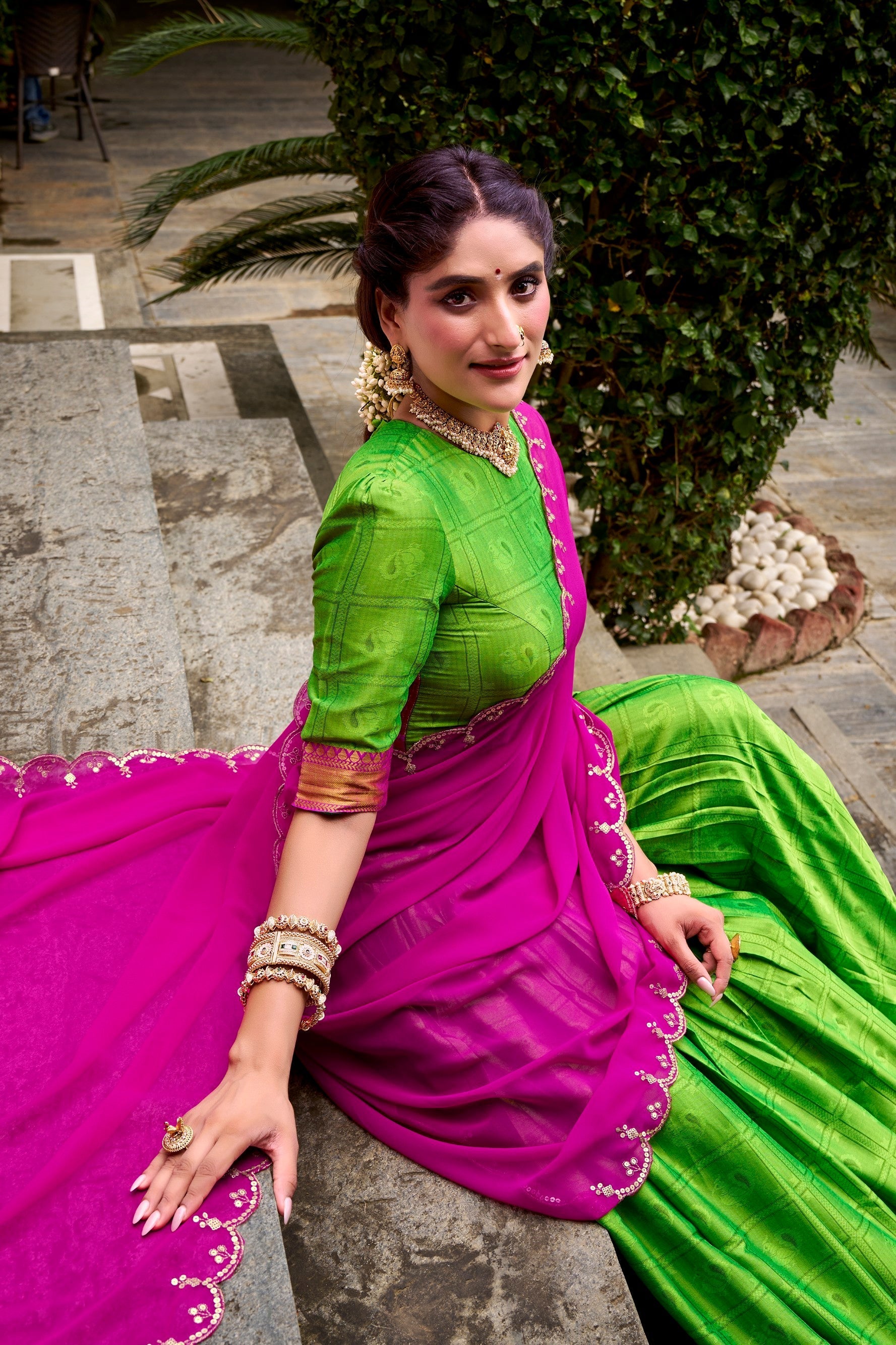 Lorenvalley Fashion Parrot Green Poly Cotton Zari Weaving Work Lehenga Choli with Dupatta 