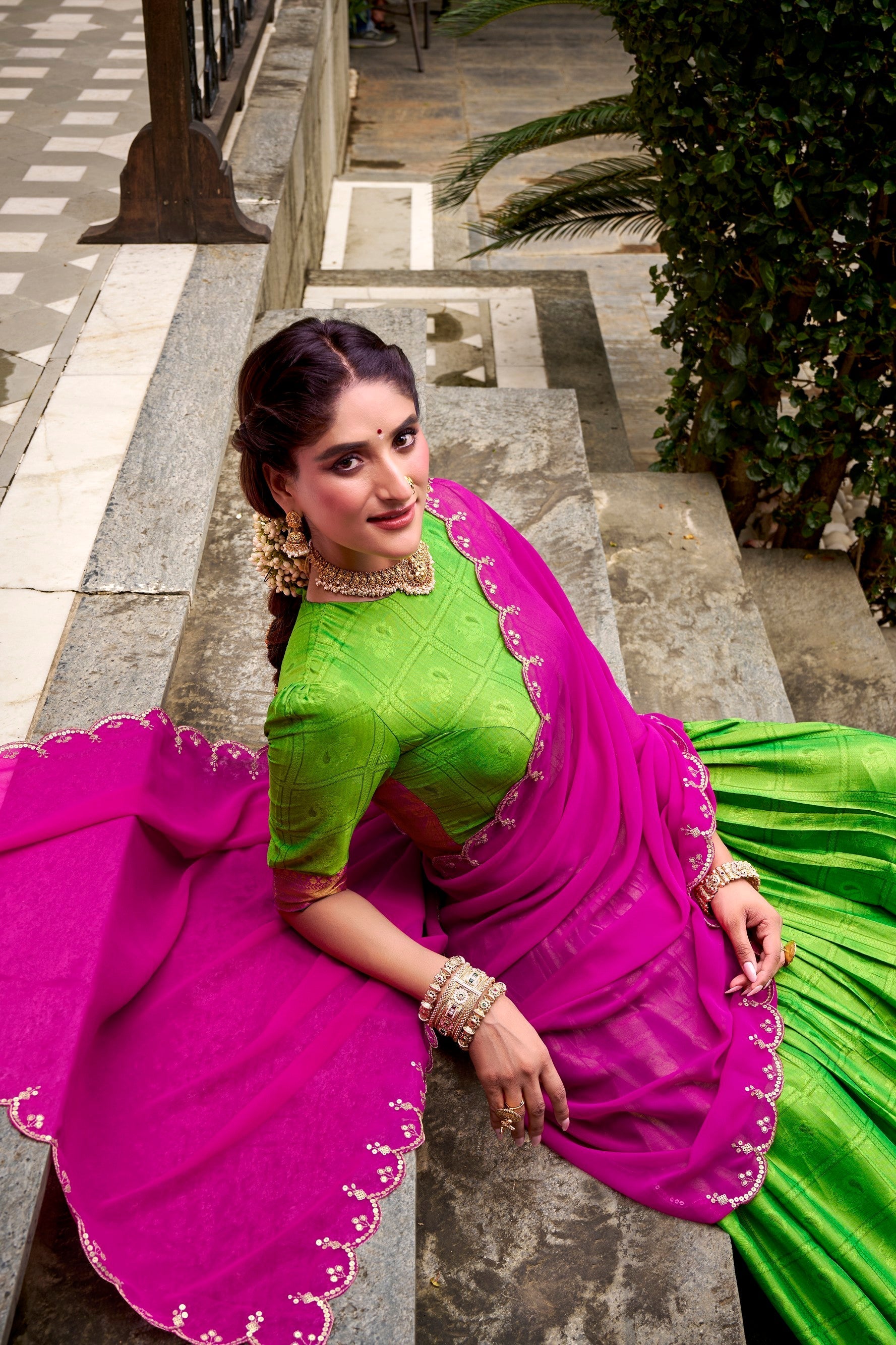 Lorenvalley Fashion Parrot Green Poly Cotton Zari Weaving Work Lehenga Choli with Dupatta 