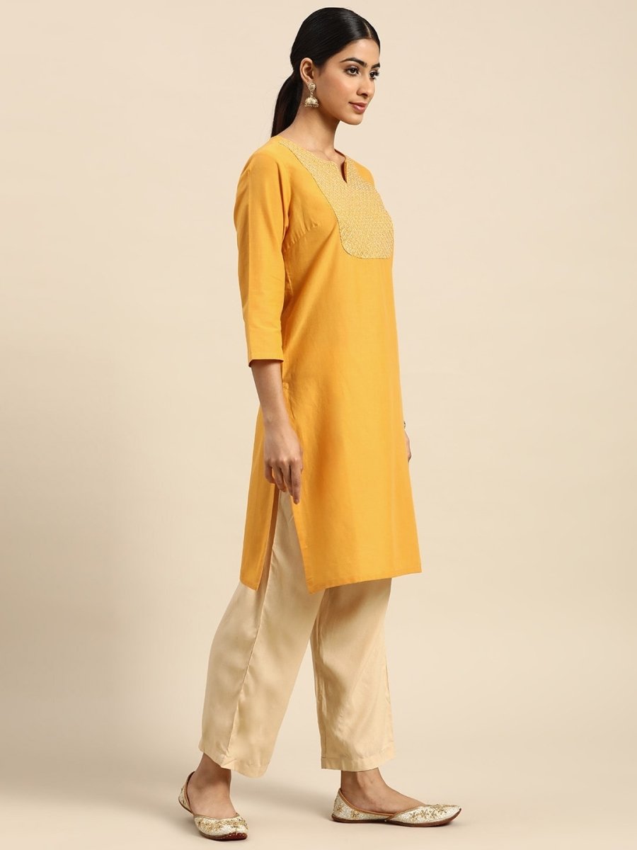 All About You Women Yoke Zari Detail Kurta