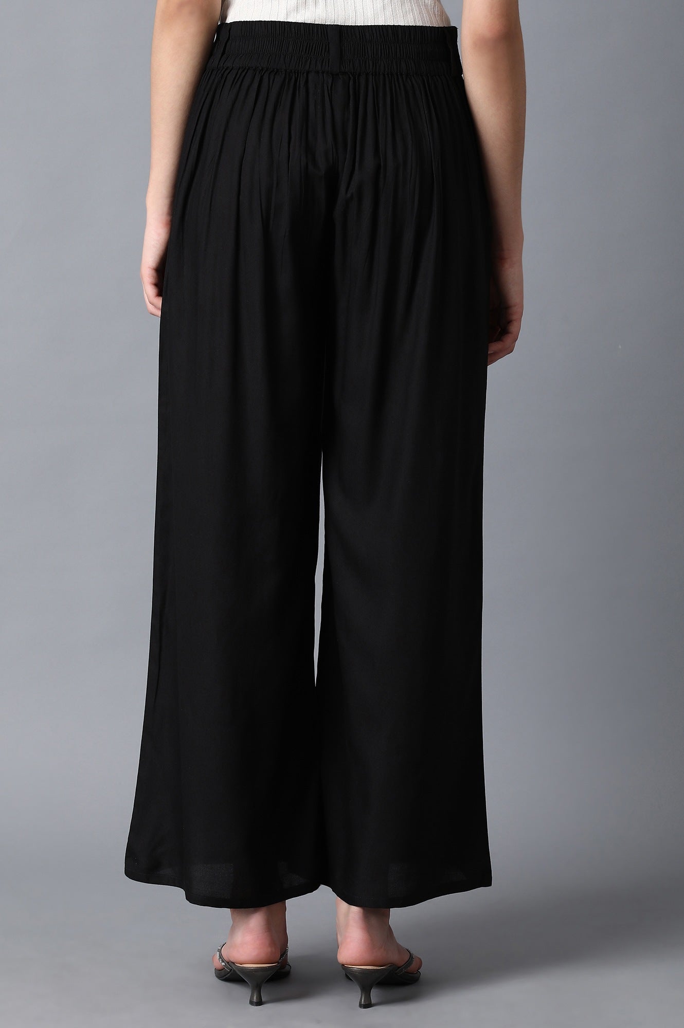 W for Woman Black Flared Pants