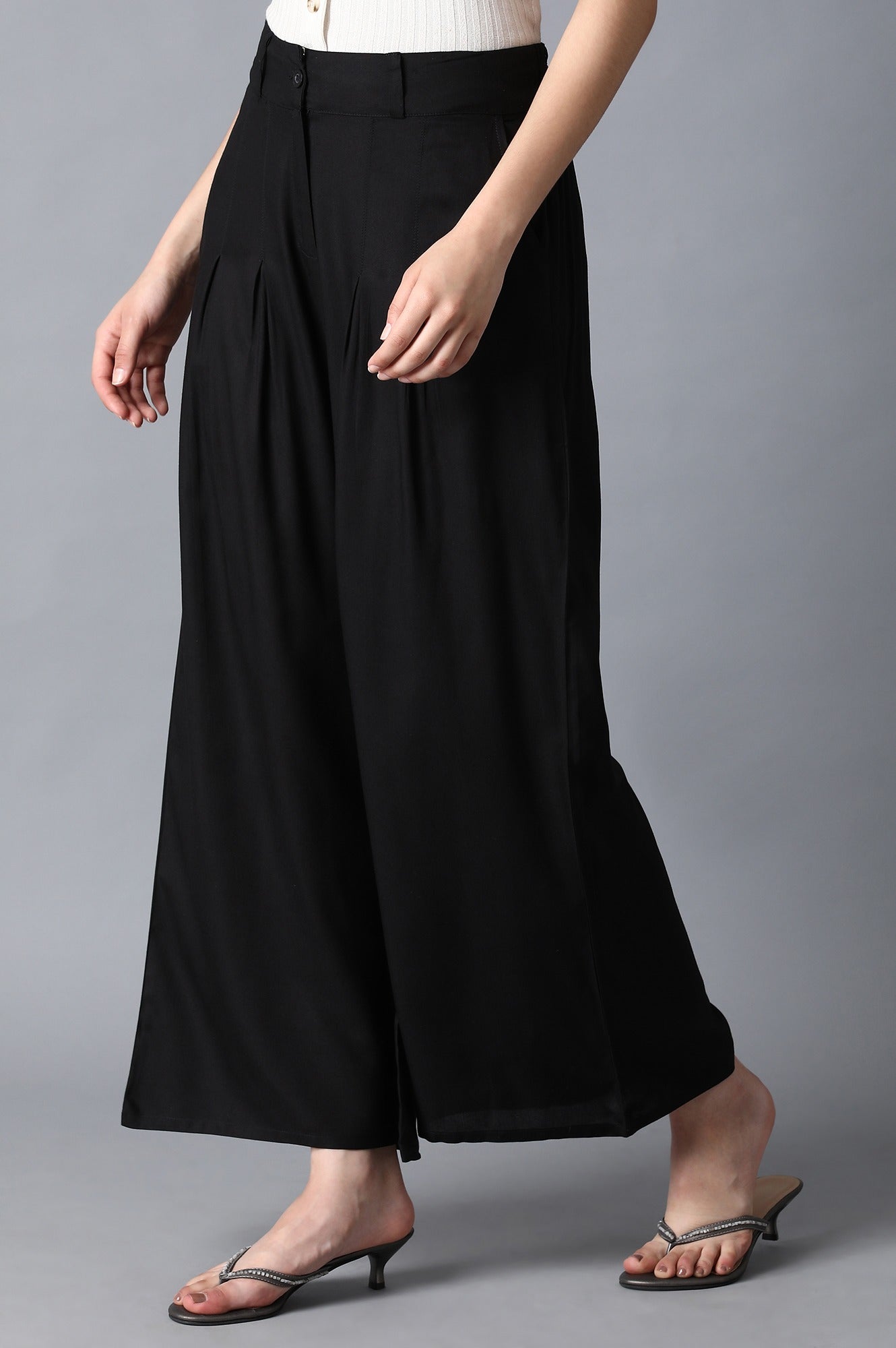 W for Woman Black Flared Pants