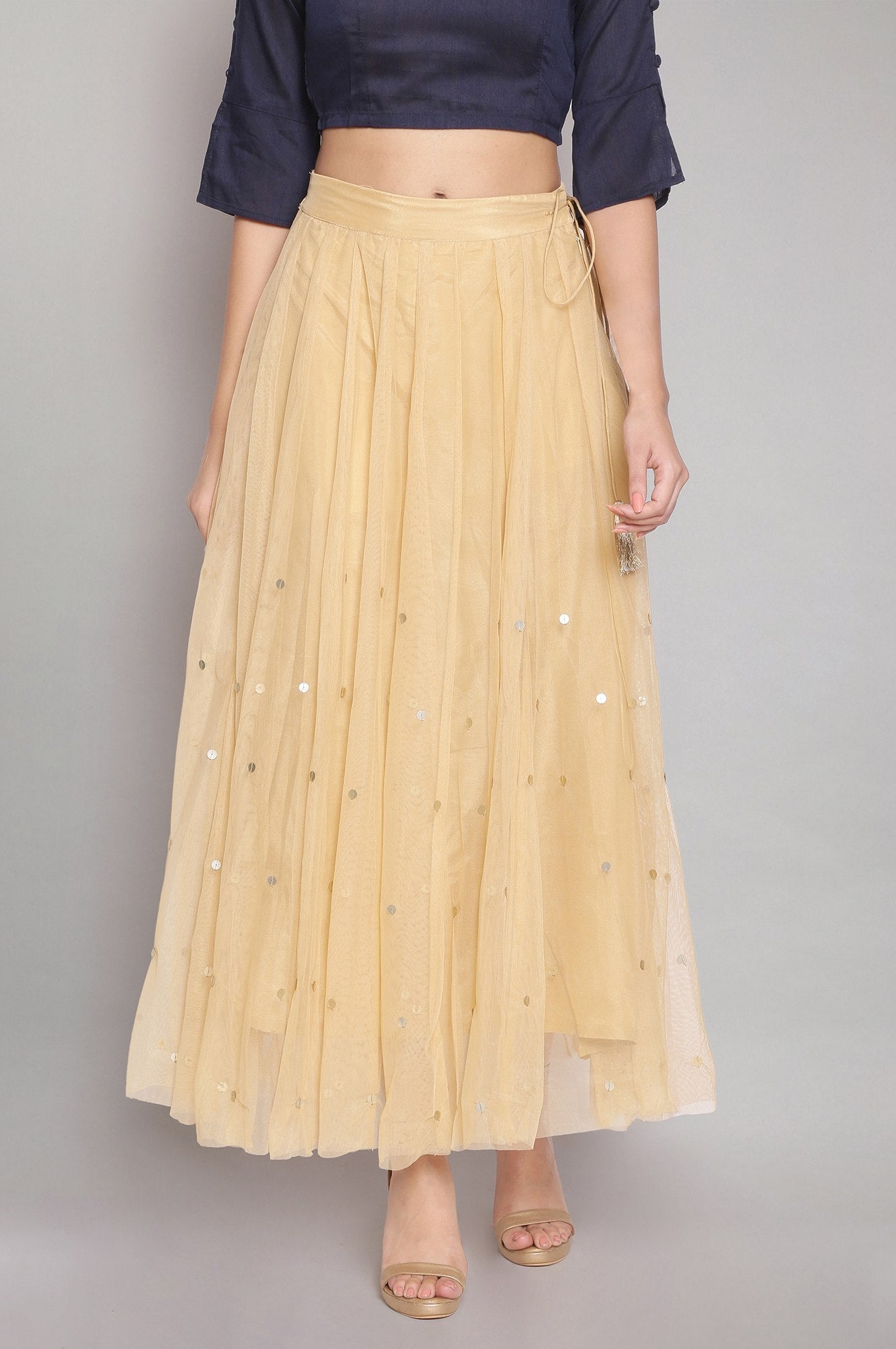 W for Woman Gold Gathered Skirt